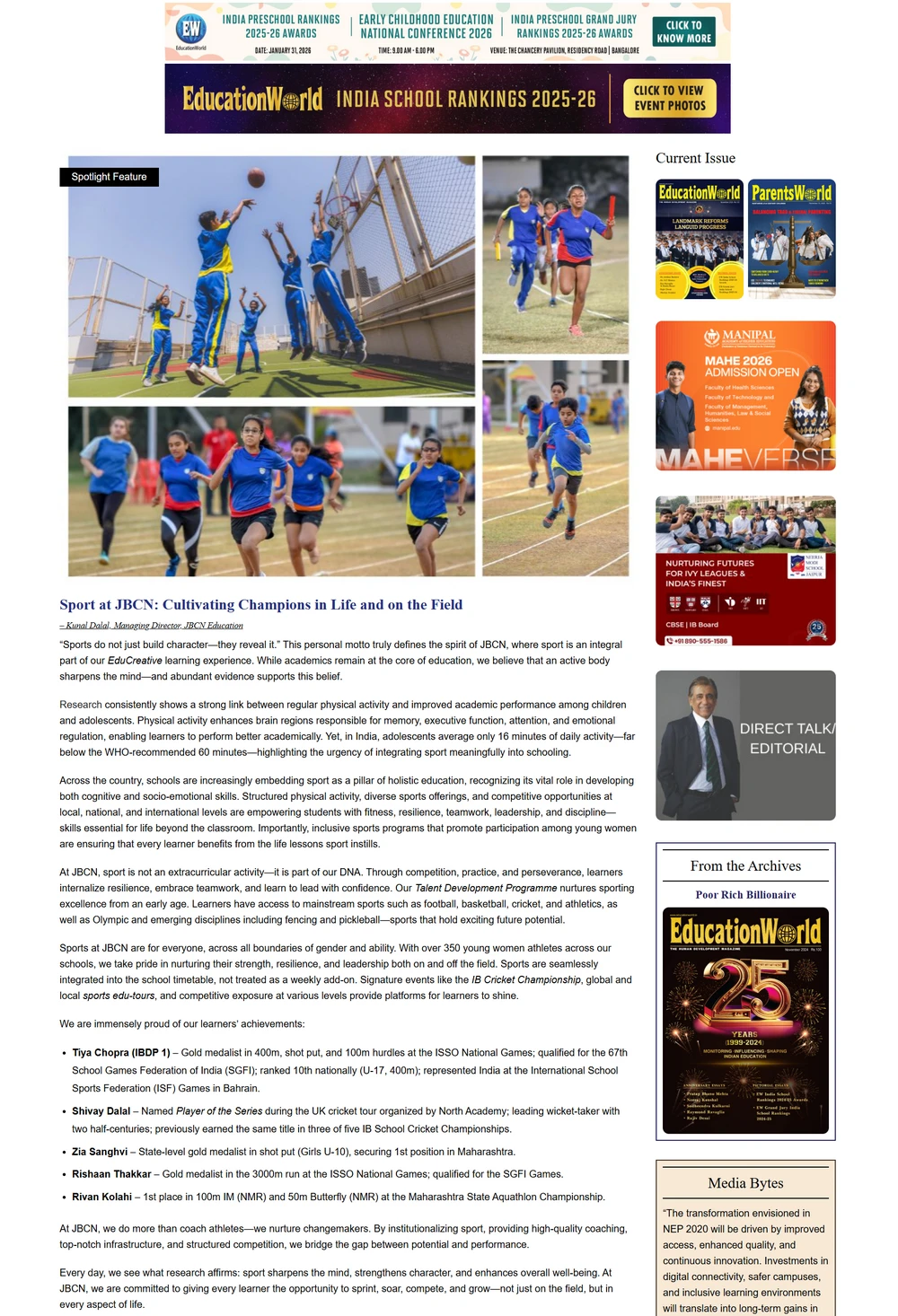 Sport at JBCN: Cultivating Champions in Life and on the Field